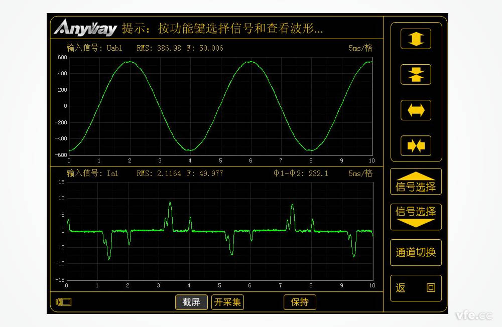 變頻空調(diào)輸入電壓、電流波形圖
