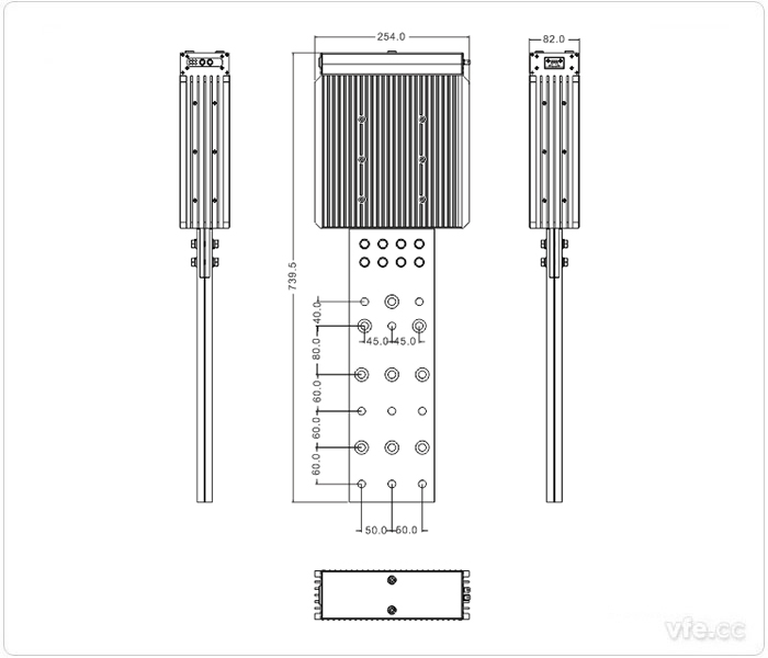 1000A、1500A、2000A刀片式SP變頻功率傳感器外形尺寸(單位：mm)