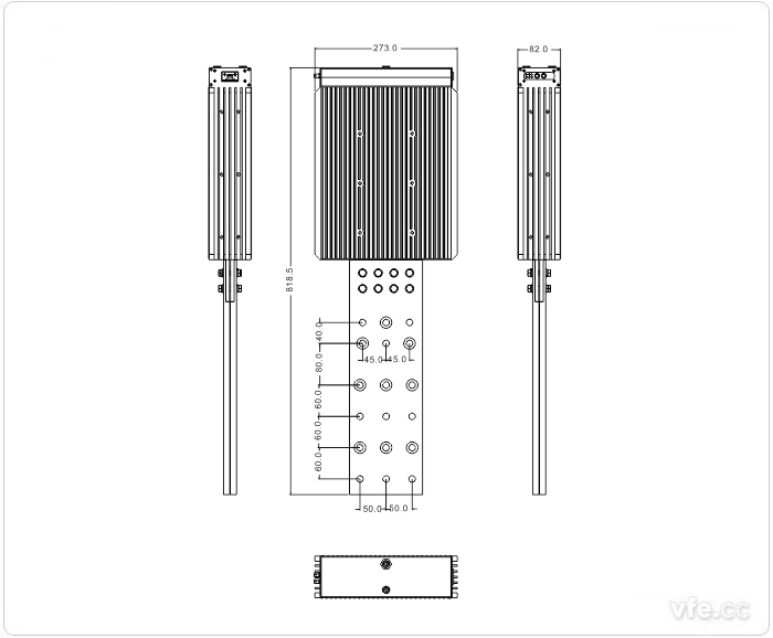 2500A、3000A、3500A刀片式SP變頻功率傳感器外形尺寸(單位：mm)